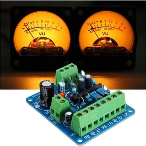 Audio Level Amp Driver Board With Two VU Meter Free Shipping