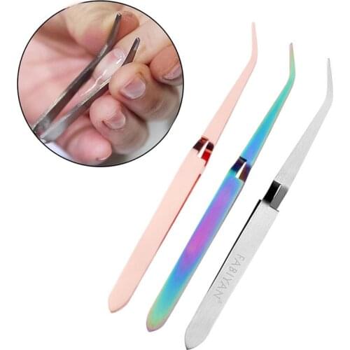 Portable Stainless Steel Nail Shaping Tweezers C Curve Clip UV Gel Tool Pinchers Sculpture Clip Nail Art Extension Treatment