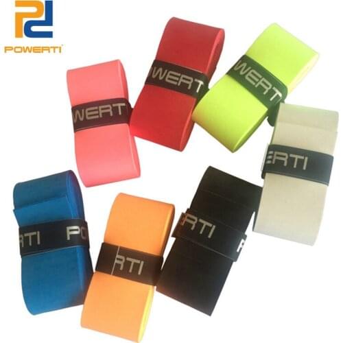 POWERTI 12pcs/lot Frosted Dry Tennis Over Grips Sweat Flexible Wearable Badminton Racquet Overgrip for Training Sport Grip