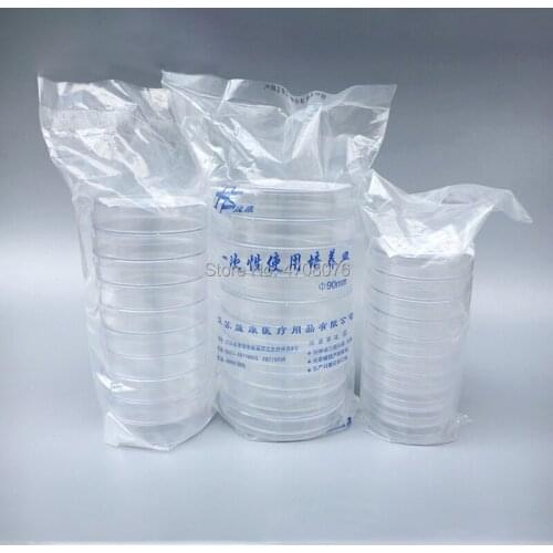 PS Petri dishes with cover sterile disposable Plastic culture dish Cultural Petri dish for lab experiments dia 90mm 10sets/pack