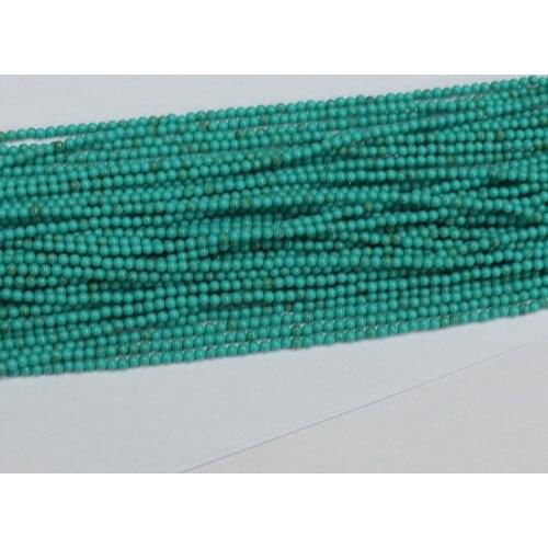 Hot sale blue calaite stone turquoises 2mm 3mm new round loose beads diy high grade Jewelry 15" B447