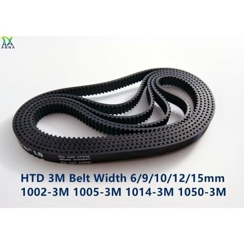 HTD 3M Timing belt C=1002 1005 1014 1050 width 6/9/15mm Teeth 334 335 338 350 HTD3M synchronous 1002-3M 1005-3M 1014-3M 1050-3M