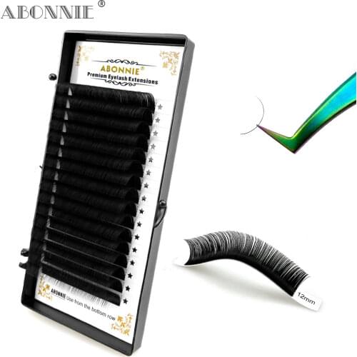 Abonnie 16Lines Individual Eyelashes Extension Faux Mink Lashes Tray Russian Volume False Eyelashes 8-15mm C/D Curl