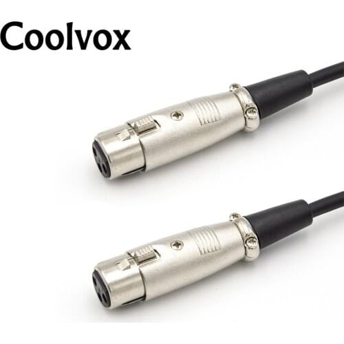 Coolvox XLR Balanced Microphone Cable Female To Female M/F 3 Pin Jack Audio Cable Mic Cord Pack for Microphone Mixer Audio Cord