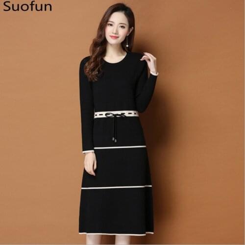 Mid Length Over The Knee With Undergarment Knitted Wool Skirt Autumn And Winter Temperament Close Waist Thin Belt Wool Skirts