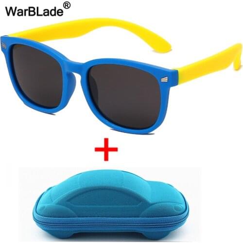 WarBlade Flexible Polarized Kids Sunglasses TR90 Silicone Children Boys Girls Sun Glasses Baby Shades Eyewear UV400 With Case