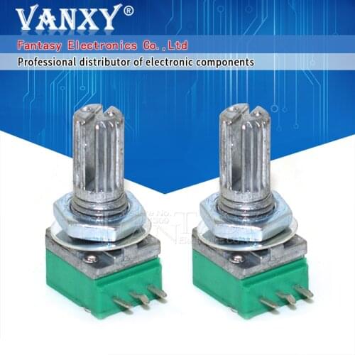 50pcs RK097N 5K 10K 20K 50K 100K 500K B5K with a switch audio 3pin shaft 15mm amplifier sealing potentiometer