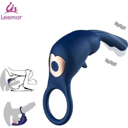 Vibrating Penis Ring Delay Ejaculation Cock Ring Clitoris G spot Stimulator Anal Dildo Vibrator Sex Toys for Woman Men Couple