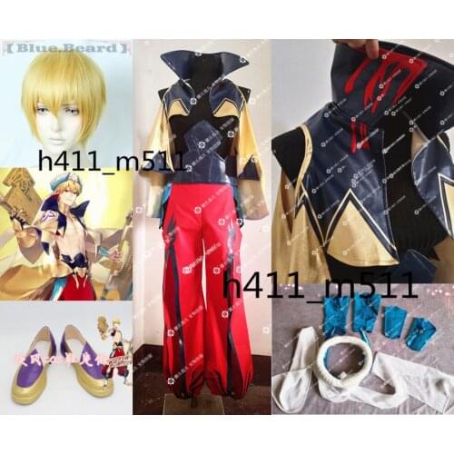 High Quality Full sets Fate/Prototype Archer cosplay costume Archer Gilgamesh costume includes wig and shoes