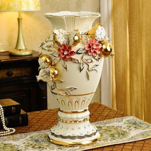 Style living room decoration high-grade Jingdezhen ceramic vase vase decoration luxury wedding gift flower flower Eco-Friendly