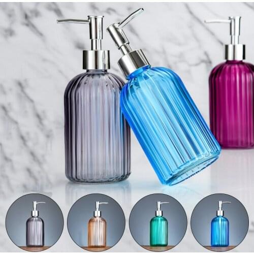 High Quality Large 400ML Manual Soap Dispenser Clear Glass Hand Sanitizer Bottle Containers Press Empty Bottles Bathroom#GH