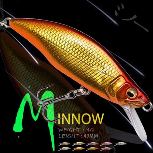 WALK FISH 49MM 4G Minnow Fishing Lures Sinking Wobblers 3D Eyes Artificial Bait Hard Bait Pencil VIB Bass Pike Fishing Tackle