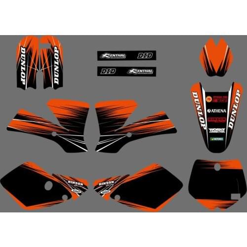 0523 NEW STYLE (Black & Orange)TEAM GRAPHICS & BACKGROUNDS DECALS STICKERS Kits for KTM 65 SX 2002 2003 2004 2005 2006 2007 2008