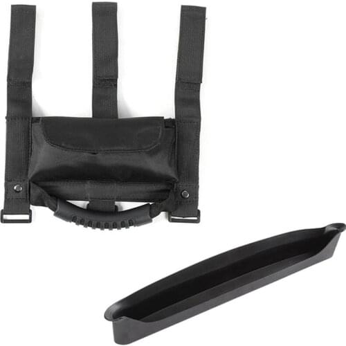 1 Pcs Car Roll Bar Grab Handle with Holder Storage Bag & 1 Pcs Passenger Storage Tray Grab Handle Accessory Box