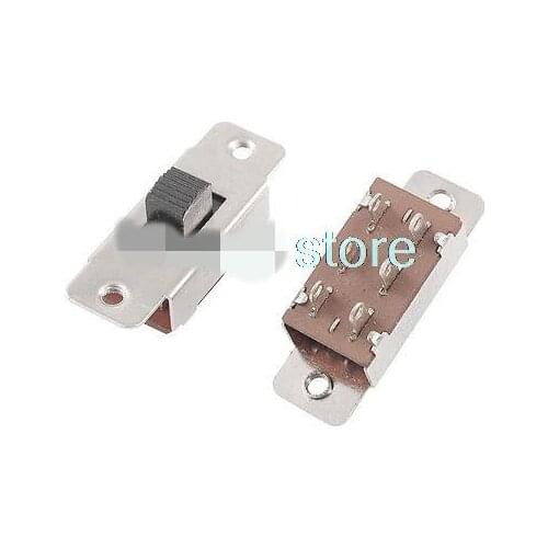 10 Pcs On/Off/On 3 Position 2P3T PCB Panel Slide Switch 6A/125V 3A/250V AC 6 Pins SS-23F19