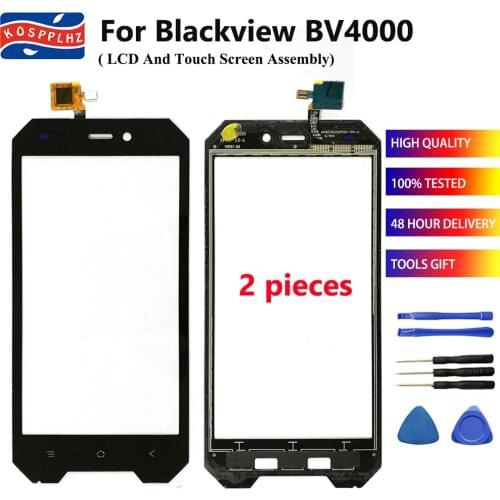 2 Pieces 4.7" Original Touch Screen For Blackview BV4000 Touch Screen Glass Digitizer Panel Lens Sensor Glass + Tools + Tape