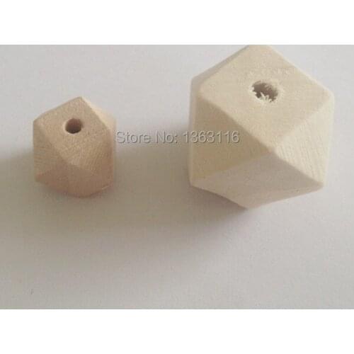 2017 New Arrival 50pcs/lot Natural Paved Octagon Unfinished Wood Beads 10mm-20mm DIY jewelry Accessories