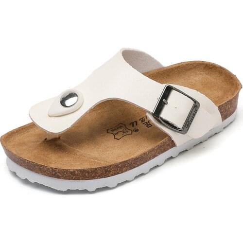 2020 New Summer Parenting Children Sandals Fashion Boys Cork Shoes Girls Sandals Beach Anti-slip Baby Flip-flops Big Size 22-38