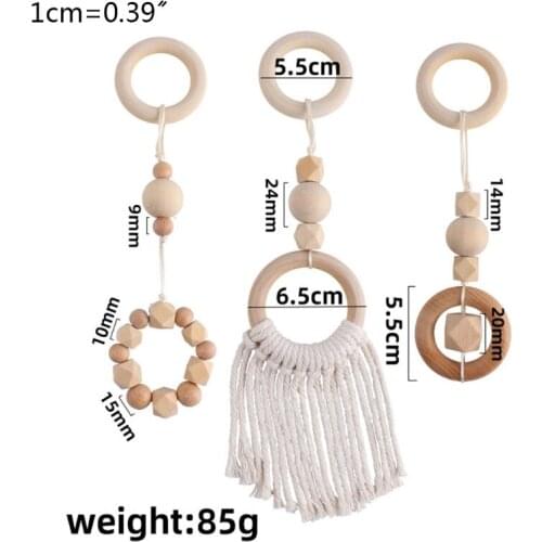 3Pcs/Set Nordic Baby Gym Frame Pendants Wooden Clothes Rack Hanging Play Toys Q9QB