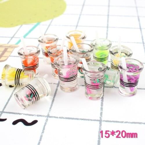 4pcs 1:12 Resin Dollhouse Mini Drink Juice Cup Miniature Dollhouse Accessories Bottles Toy Mini Decoration Gifts