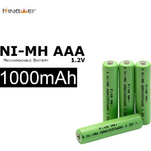 4Pcs KingWei Green AAA 1.5v NI-MH Rechargeable Cell Batteries Real Capacity 1000mAh Battery