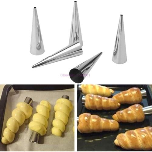 500pcs Conical Tube Cone Roll Moulds Spiral Croissants Molds Cream Horn Mould Pastry Mold Cookie Dessert Kitchen Baking Tool