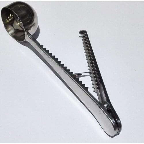 500 pcs Kitchen Gadgets Stainless Steel Coffee Scoop With Bag Clip Coffee Tools DHL Fedex Free