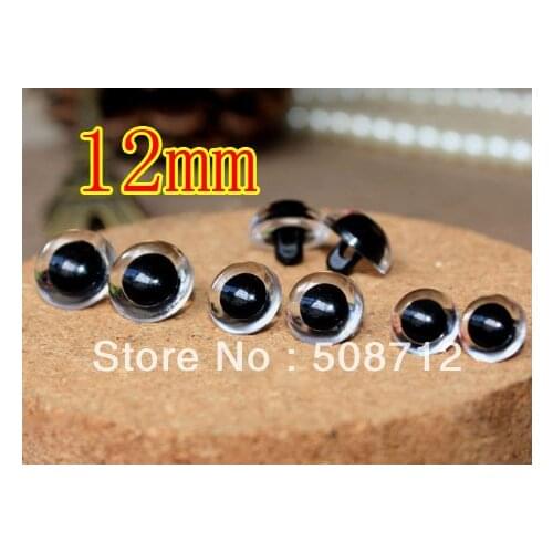 Free shipping!!!!12mm 100pairs SLIT PUPIL Plastic Sew-On EYES/transparent cat eye