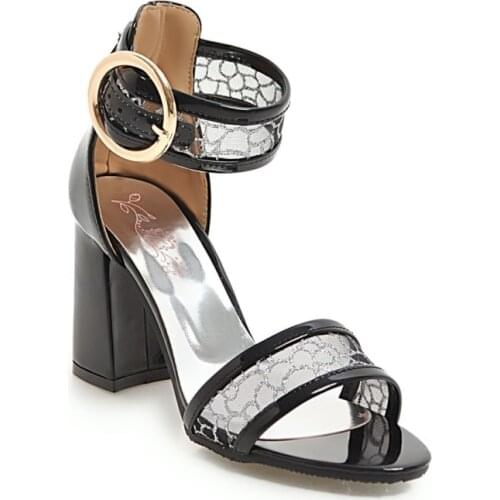 Big Size 11 12 13 14 15 high heels sandals women shoes woman summer ladies Little round head cingulate Thick with sandals