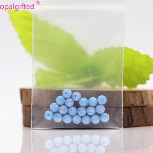 20pcs Fahion 4mm Lab Created OP26 Opal Bead Round opal ball stone Synthetic Opal Beads with full hole for necklace or bracelet