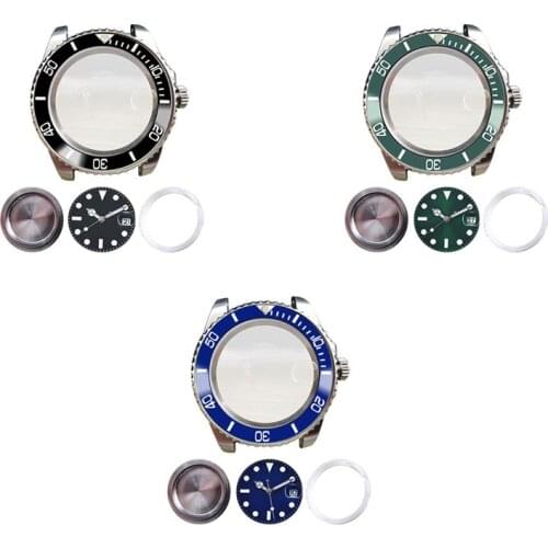 40MM Stainless Steel Watch Case SUB Watch Accessories for Pearl 2813/3804 Movement Plastic Inner Cover