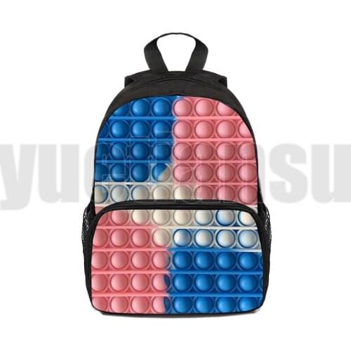 Trendy Family Games Pop Fidget 12/16 Inch Mini Bag 3D POP It Backpack Children Anime Bag Bookbag Kids Backpack Kindergarten