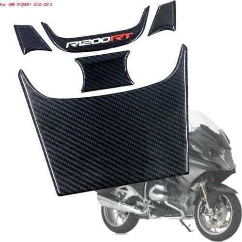 For BMW R1200RT 2005 - 2013 Black Motorcycle Tank Pad Protector 3D Gel 3D carbon fiber pattern fuel tank sticker