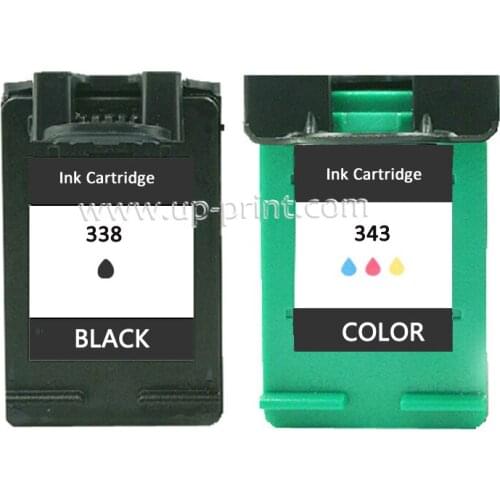 UP 2pk replacement For HP 338 343 Ink Cartridge for HP338 343 PSC 1507/ 1510/ 1600/ 1610/ 1610v/ 1610xi/ 2350/ 2355 printers