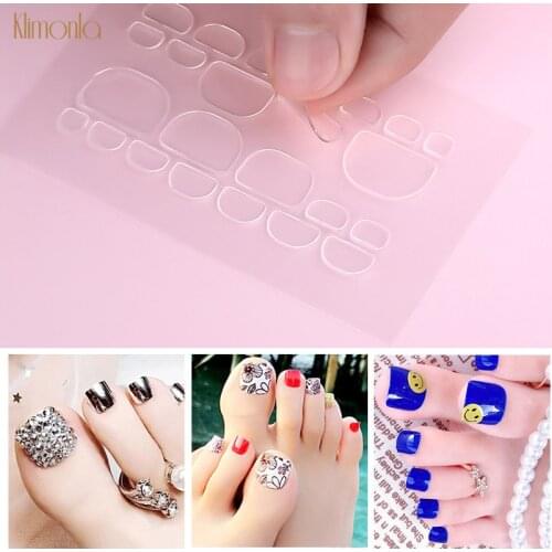 10 Sheets Jelly Double-sided Tape Nail Art Sticker Tips Clear Self Adhesive Decoration Sticker For False Toenails
