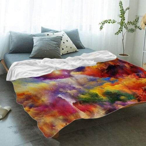 Rainbow Bomb Flannel Blanket Home Room Parade Colorful Sherpa Blanket For Kids Outdoor Picnic Nap Blanket Foggy Throw Blanket