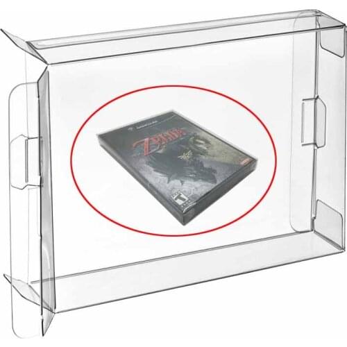 H 10pcs Carts Clear CIB Game Cartridge Box Case Protector Sleeve for Gamecube
