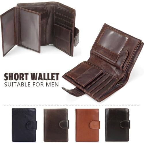 Vintage Leather Wallet Minimalsit Men Luxury Short Wallets Pu Leather Men Purse Card Case Money Clips Money Bag