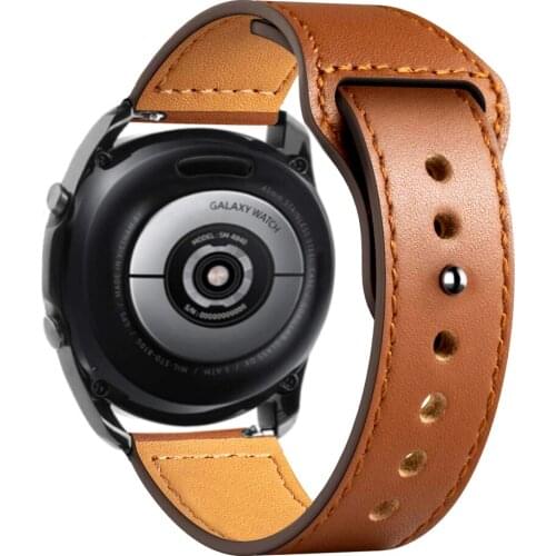 Leather Band For Samsung Galaxy watch Active 2 strap Gear S3 Frontier 20mm 22mm bracelet Huawei GT/2/Pro Galaxy 3 45mm/42mm/46mm