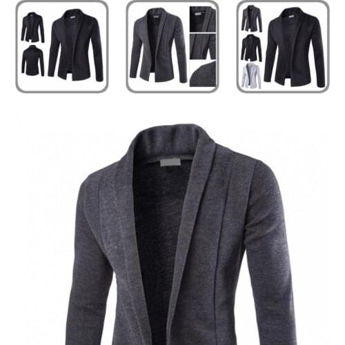 3 Colors Stylish Casual Turn-down Collar Jacket Cotton Blend Jacket Coat Long Sleeve Men Accessory