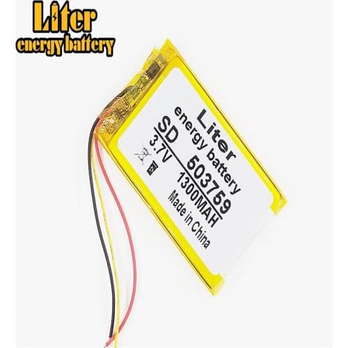 3 line 3.7V 1300mAh 503759 Lithium Polymer Li-Po li ion Rechargeable Battery cells For Mp3 MP4 MP5 GPS mobile bluetooth