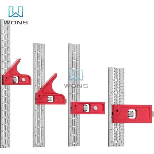 Scalable Tool Ruler For Woodpecker Tools T-type Hole Ruler Stainless Scribing Marking Line Gauge Carpenter Measuring Tool