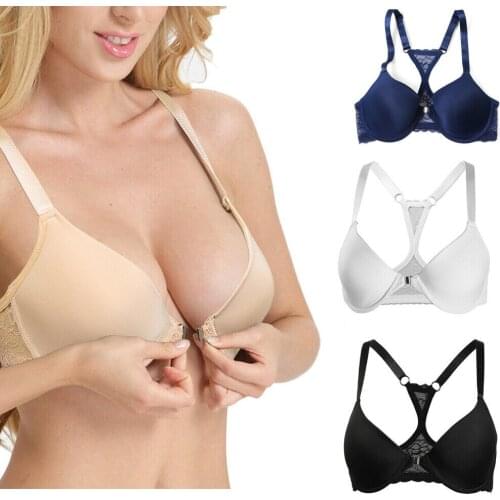 Vgplay Fashion Front Closure Women Bra Push Up Bras for Women Front Hook Underwire Lace Back Lingerie Racerback A B C D DD Cup