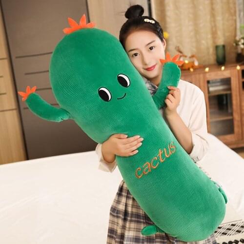 New Arrive 50-90CM Stuffed Doll Cactus Simulation Long Plant Plush Toy Soft Pillow For Girl Kids Gift