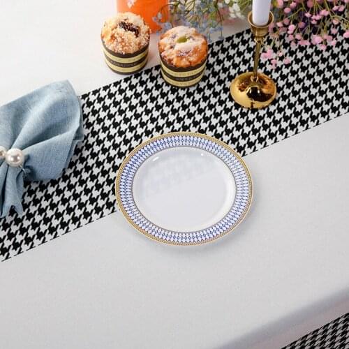 Disposable PS Plastic Tableware Party Hotel Dinner Plate Bronzing Dinner Plate