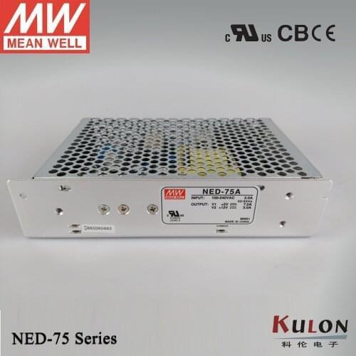 Original Mean well NED-75A Dual output 75W 5V 12V Meanwell Power Supply