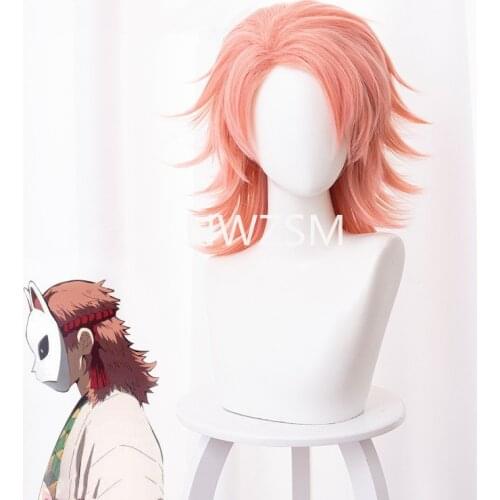 Kamado Nezuko Wig Demon Slayer: Kimetsu no Yaiba Nezuko Cosplay 95cm Gradient Long Hair Accessories Heat Resistant Synthetic Wig