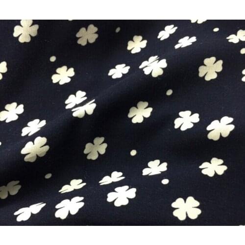 2 meters 143cm 56.29" width navy printed rayon cotton fabric floral dress material MM1