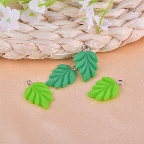 20pcs Plant Leaf Resin Charms Pendant for Diy Earring Keychain Jewelry Making