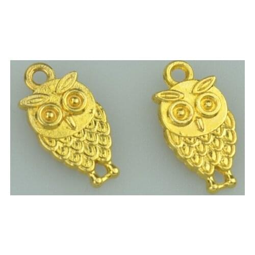 25pcs 19*10mm gold color owl Alloy charms pendant fit necklace bracelet diy Pendants for jewelry making D134